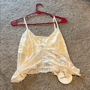 SHEIN Cream Strappy Camisole Top